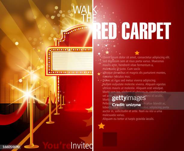 gold and red background template with room for text - awards 2013 show stock illustrations