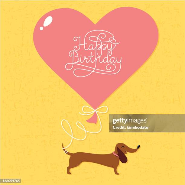 happy birthday card - hound stock illustrations