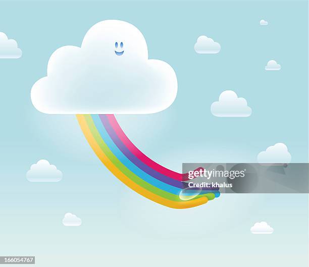 concept hand rainbow - moisture face stock illustrations