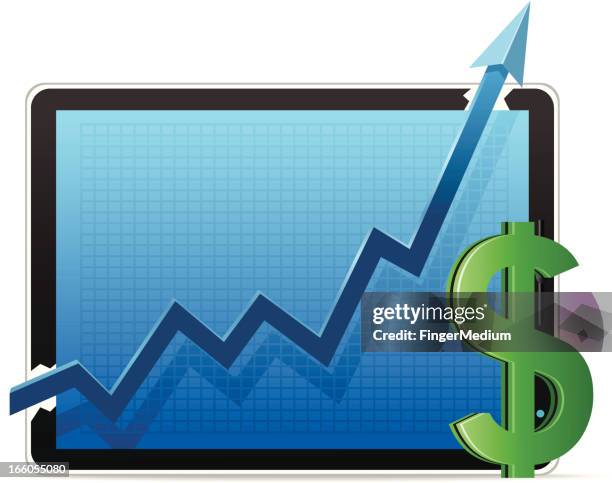 graph with dollar - growth chart white background stock illustrations