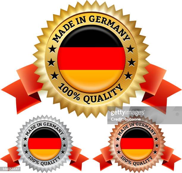 made in germany-abzeichen lizenzfreie vektor icon-set - great seal stock-grafiken, -clipart, -cartoons und -symbole