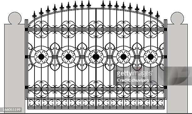 gate. - wrought iron stock illustrations
