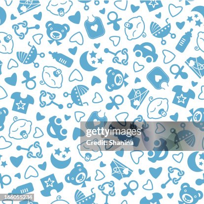 Baby Color Pattern Baby Boy One Color Seamless Pattern High-Res Vector Graphic - Getty Images