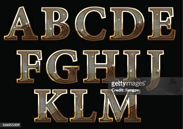 alphabete - gold edelmetall stock-grafiken, -clipart, -cartoons und -symbole