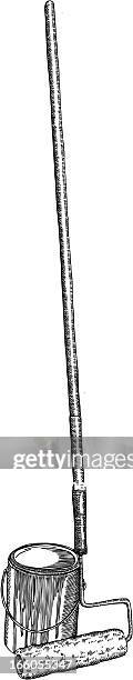 paint roller and container - paint roller texture stock illustrations