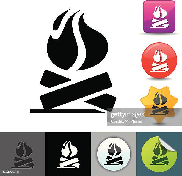 campfire icon | solicosi series - fire pit outside stock illustrations