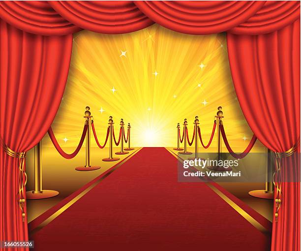 red carpet background - red carpet stage stock illustrations