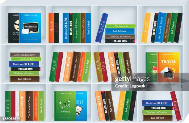bookshelf - shelf stock illustrations