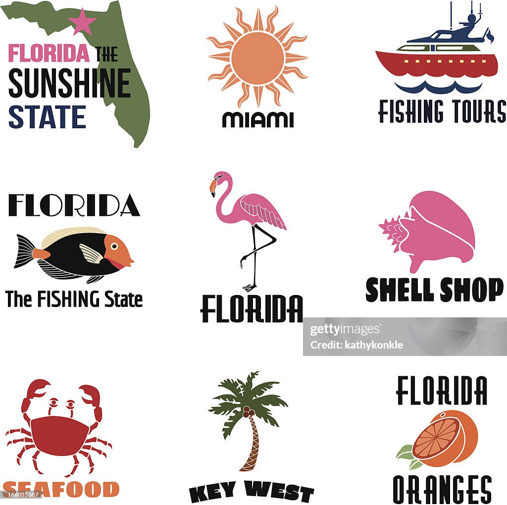Florida icons with text