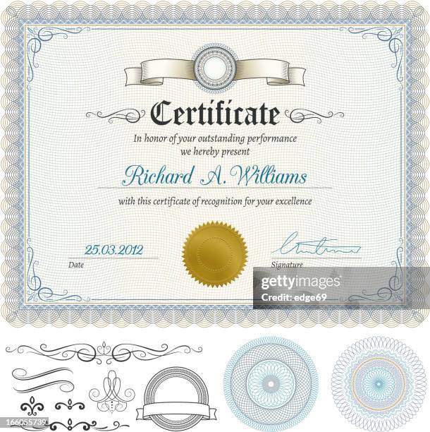 stockillustraties, clipart, cartoons en iconen met certificate - diploma