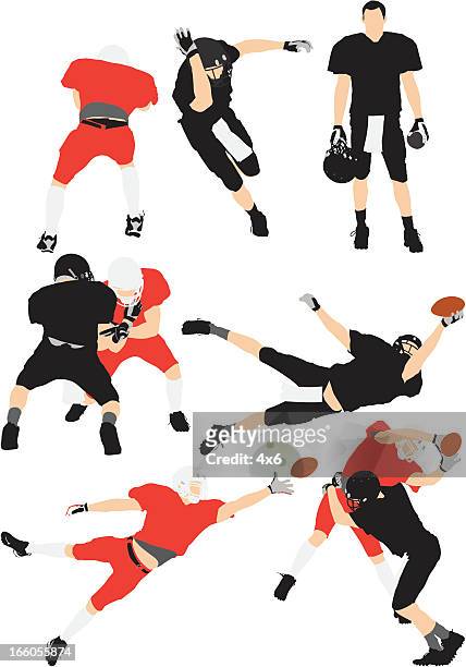 football players in action - tackling stock illustrations