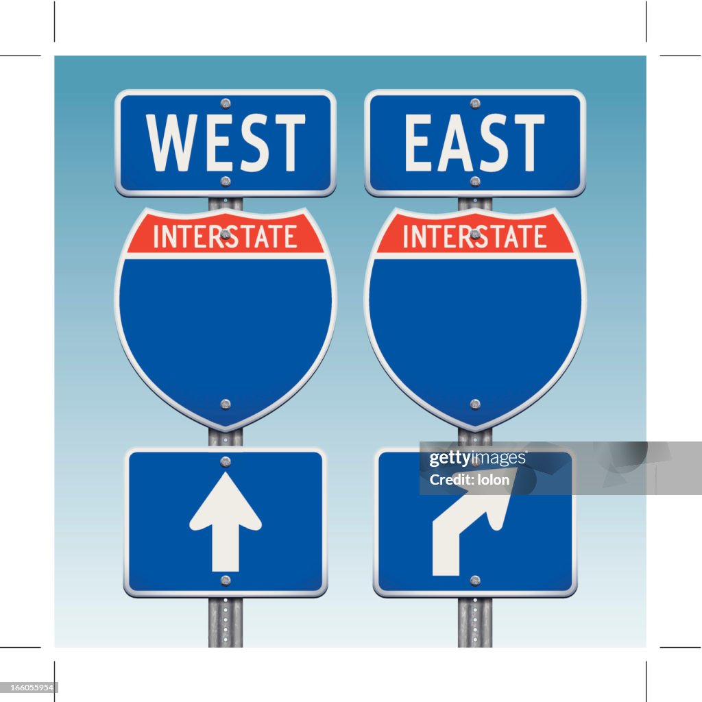 Blank Interstate Signs