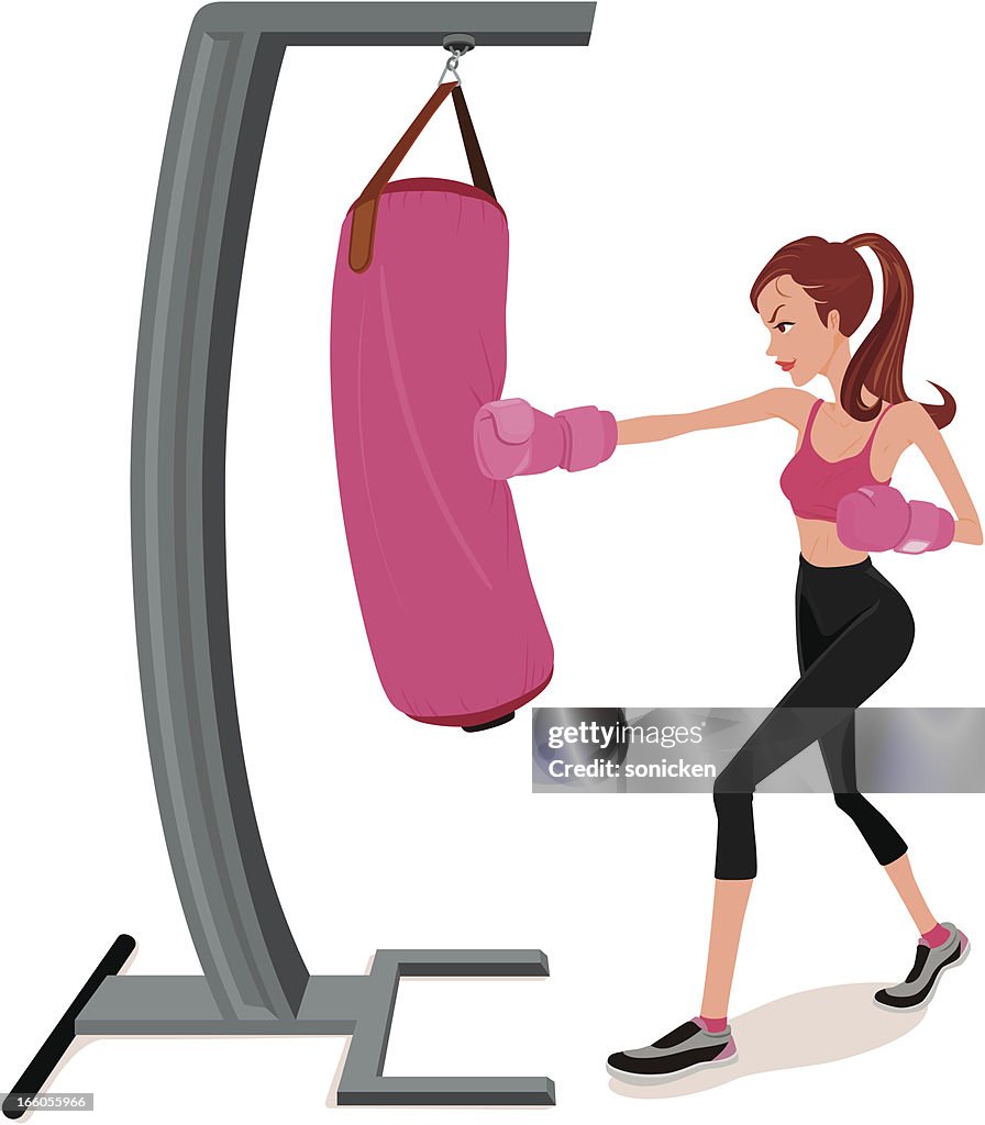 Female boxing workout