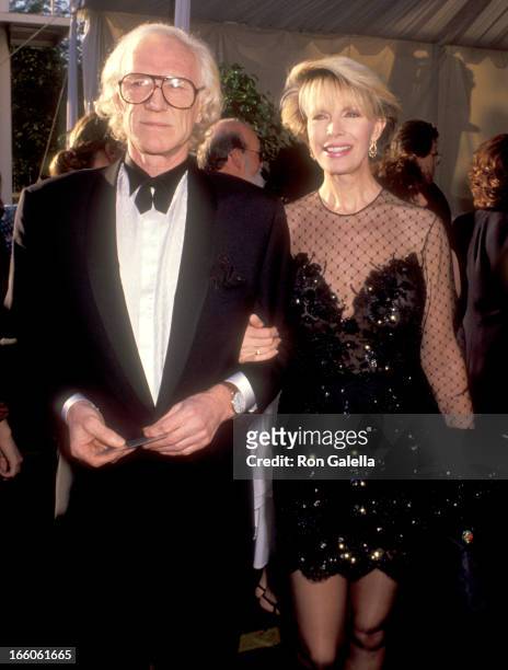 Actor Richard Harris and Cassandra Harris attend the 63rd Annual Academy Awards on March 25, 1991 at Shrine Auditorium in Los Angeles, California.