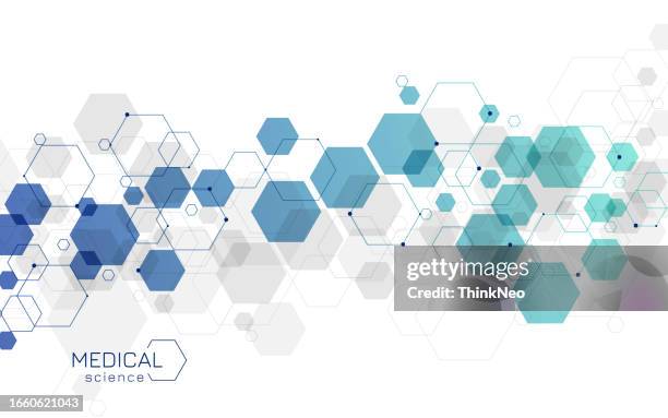 scientific molecule background for medicine, science, technology, chemistry. - website banner stock illustrations