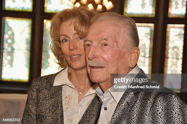 Christine Last and James Last attend the award ceremony of the 'Goldenes Ehrenzeichen fuer Verdienste um das Land Wien' given in the Rathaus Wien on...