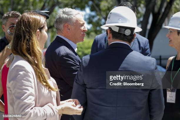 Ken Griffin, chief executive officer and founder of Citadel Advisors LLC, center left, during a ground breaking ceremony for the final phase of The...