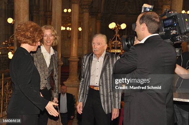 Christine Last and James Last appear to the award ceremony of the 'Goldenes Ehrenzeichen fuer Verdienste um das Land Wien' given in the Rathaus Wien...