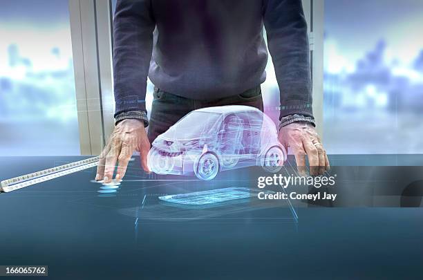 augmented reality - futuristic cars foto e immagini stock