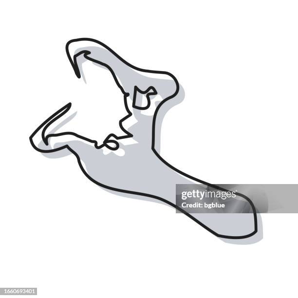 kiribati map hand drawn on white background - trendy design - kiribati stock illustrations