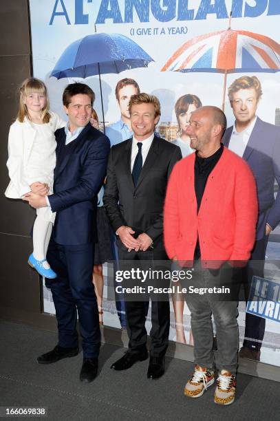 Matilda Thykier ; Kris Thykier; Simon Baker and Dan Mazer attend 'I Give It A Year' Premiere at Cinema UGC Normandie on April 8, 2013 in Paris,...