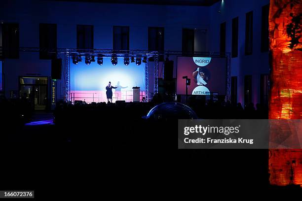 Ingrid Arthur performs at the Victress Day Gala 2013 at the MOA Hotel on April 8, 2013 in Berlin, Germany.