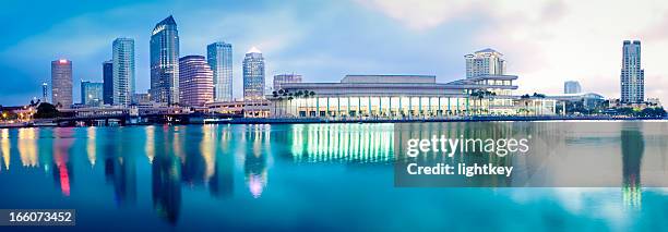 panorama of downtown tampa - tampa sunset stock pictures, royalty-free photos & images