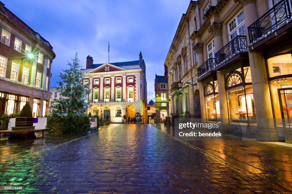 York North Yorkshire England UK Town Square with Christmas Tree