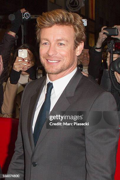 Actor Simon Baker attends the 'Mariage A l'Anglaise' Premiere at Cinema UGC Normandie on April 8, 2013 in Paris, France.