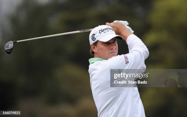 Roland Thatcher plays the 17th hole during the second round of the Colombia Championship at Country Club de Bogota on March 1, 2013 in Bogota,...