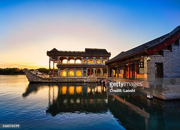 marble boat. summer palace beijing - summer palace stock pictures, royalty-free photos & images