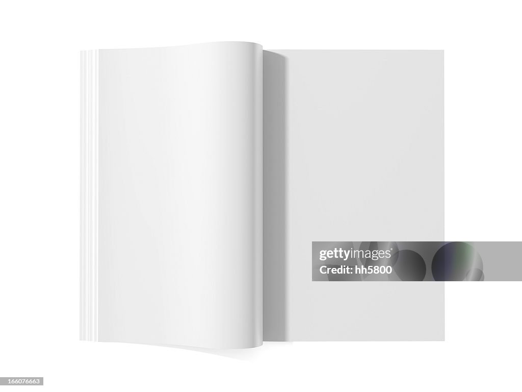 Blank magazine book for white pages