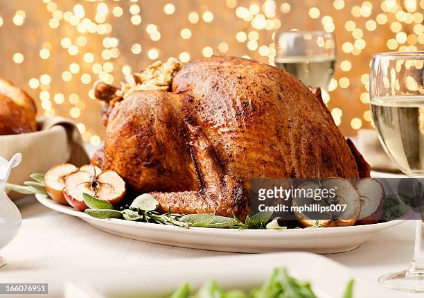 thanksgiving turkey - roast turkey stock pictures, royalty-free photos & images