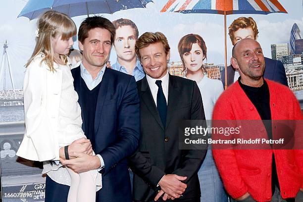 Productor Kris Thykier with his daughter and Actress Mathilda Thykier, Actor Simon Baker and Director Dan Mazer attend 'Mariage A l'Anglaise'...