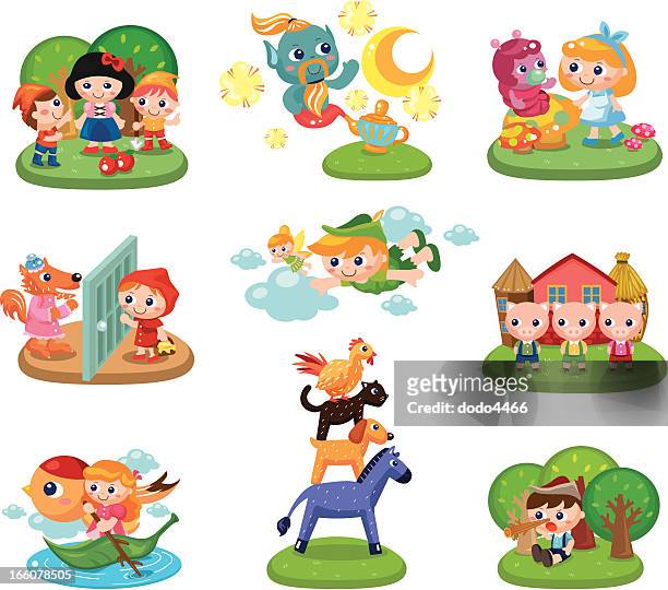 stockillustraties, clipart, cartoons en iconen met fairy tales - peter pan