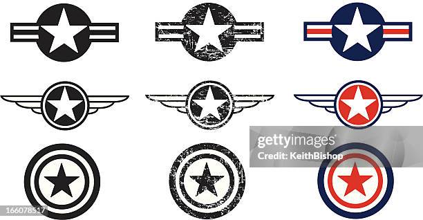 us air force insignias-streitkräfte - luftwaffe stock-grafiken, -clipart, -cartoons und -symbole