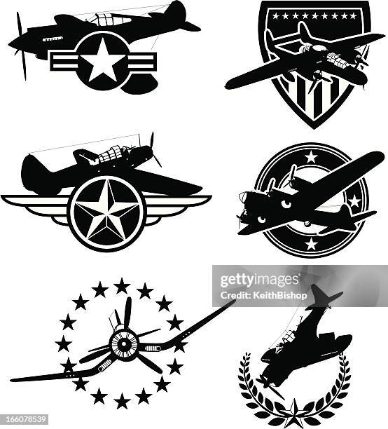 world war 2 flugzeug icon-streitkräfte - bomber stock-grafiken, -clipart, -cartoons und -symbole