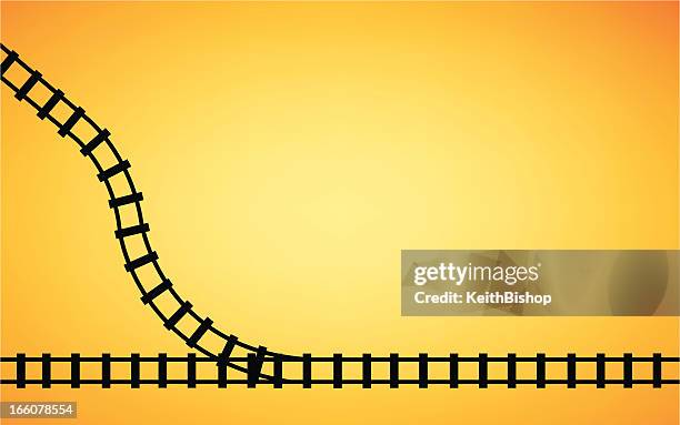 stockillustraties, clipart, cartoons en iconen met railroad track junction background - spoorlijn