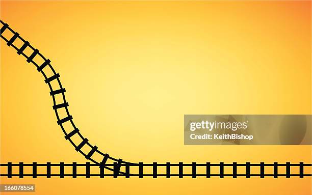 bildbanksillustrationer, clip art samt tecknat material och ikoner med railroad track junction background - railroad track