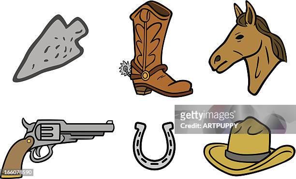 western icons - cowboy boot stock illustrations
