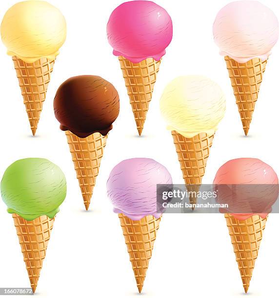 ice cream - ice cream cone stock illustrations