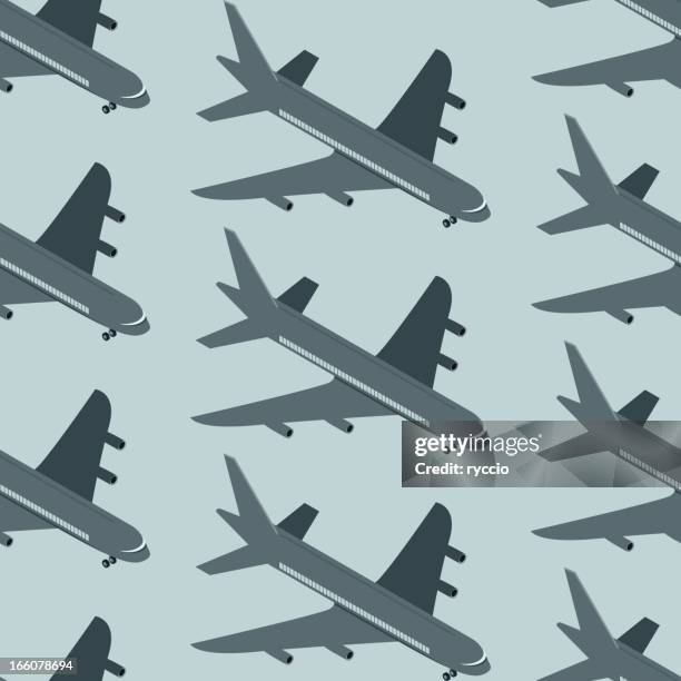 stockillustraties, clipart, cartoons en iconen met plane seamless texture - bedrijfsvliegtuig