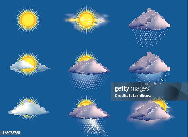 weather concept  set - weather forecast stock illustrations