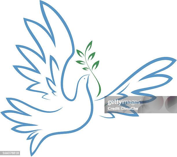 stockillustraties, clipart, cartoons en iconen met dove of peace - tortelduif