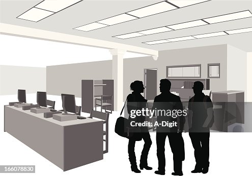 College Library Vector Silhouette College Library Vector Silhouette