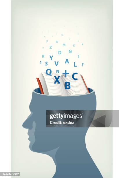 education ideas. - head profile vector stock illustrations