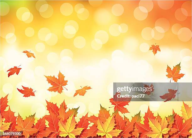 illustrated autumn falling leaves background - falling 幅插畫檔、美工圖案、卡通及圖標