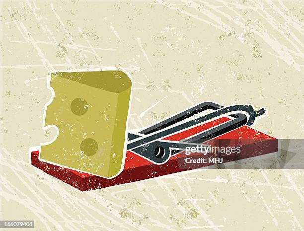 cheese and mousetrap - mousetrap stock illustrations