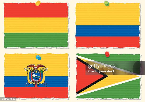 paper flags - guyana stock illustrations