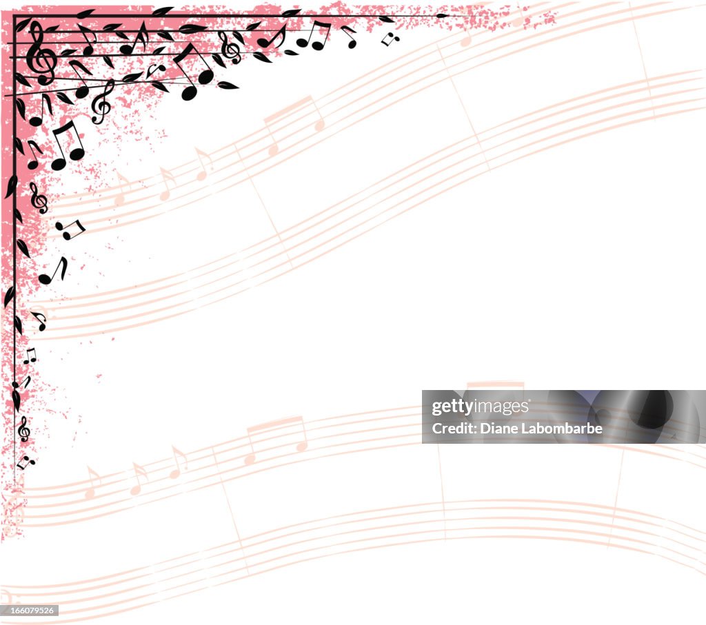 Musical Note Corner Design Print Of Musical Notes On A Design Element High-Res Vector Graphic ...